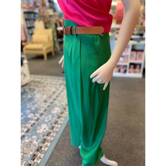 NEW ELLISON wide leg trouser in green - Picture 3 of 4